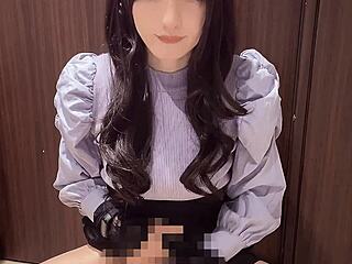 Beautiful curly-haired ladyboy masturbates quietly in cute anal tease!