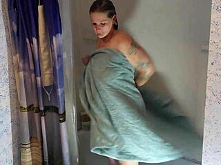 finally relaxing in shower squirting away stress with toys after tough day