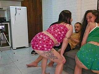 naughty friend teaches wife to dance arousing the husband completely