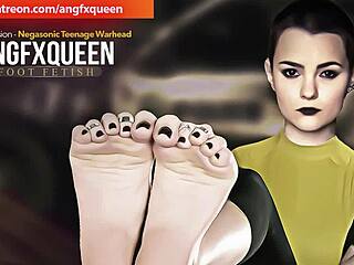 negasonic's wrinkled teen soles beg footjob