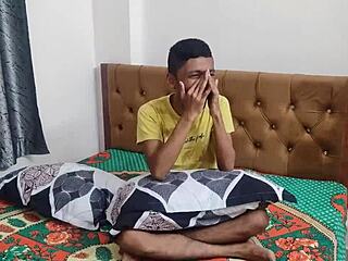 desi couple's homemade ffm threesome has two girls fucking skinny boy rough