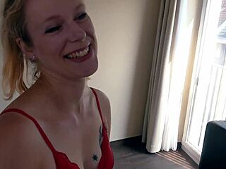 naughty blonde babe takes rough doggystyle pounding in german hotel room