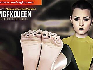 negasonic's wrinkled teen soles beg footjob