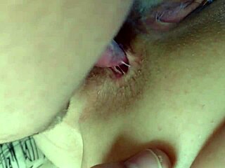 Wife's Huge Ass Spread for Closeup Tongue Fucking Orgasm