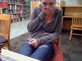 Nerdy Bookworm Fingers Herself on Cam in Quiet Library Tease