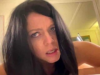 Brunette Milf Slave Takes Hard Ass Spanking Whipping POV Domination