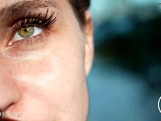 vacation teen slut drops to knees for my monster cock, perfect deepthroat outdoors