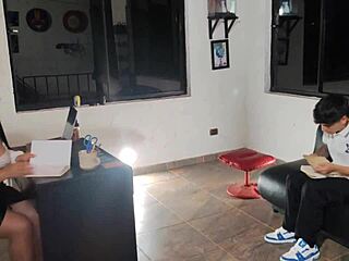 colombian milf teacher... uh, her huge tits n ass make nerd cum so fast!