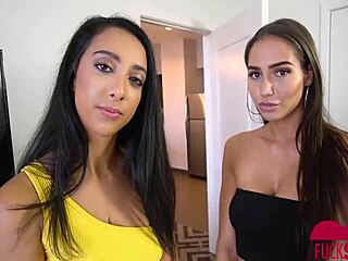 Stepsis Desiree Dulce and Kiarra Kai ride cock in lessons