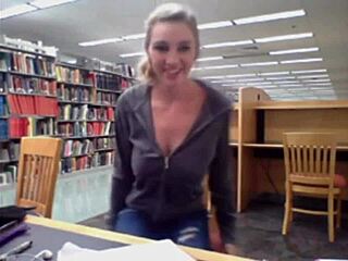 Nerdy Bookworm Fingers Herself on Cam in Quiet Library Tease