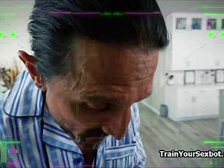 nurse sexbot kneels to deepthroat master's throbbing monster cock