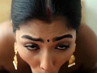 bengali wife deepthroats fat hubby cock and swallows cum in bed