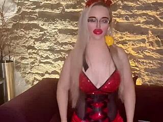 blonde singer goddess controls with findom christmas song