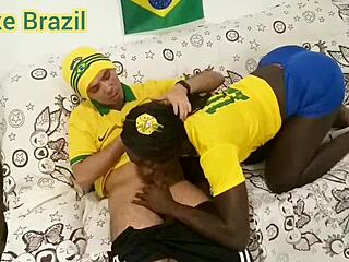 fernanda chocolate visits myke brazil's house for copa game turns hardcore facial