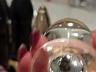 redhead slut orgasms on huge anal toy