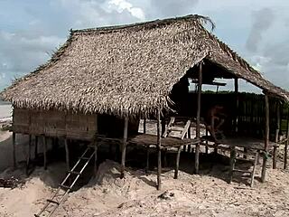 Brazilian Beach 4some Double Anal Dildo Cum Facial