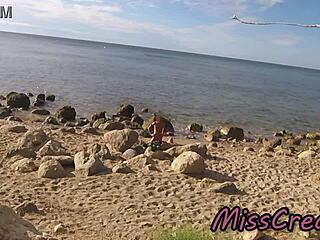 strangers catch wife groping fucking my monster cock on nude beach misscreamy