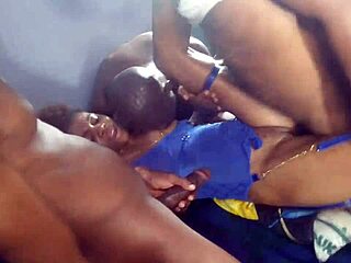 Juicy pussies get deepthroated in screaming gangbang creampie chaos