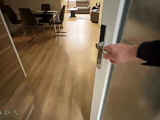 Blonde housewife slut moans loud getting doggystyle pounded while chatting husband on phone during cuckold quickie