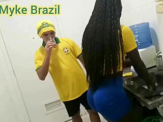 fernanda chocolate visits myke brazil's house for copa game turns hardcore facial