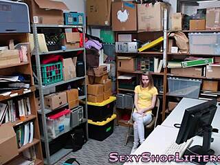 Hot blonde teen shoplifter gets facial spray!