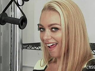 Busty Blonde Cheerleader Honey Blossom Rides Quarterback Charles Dera