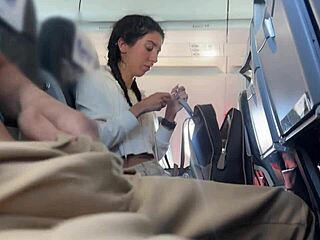 ever tried a crazy handjob till cum explodes on public airplane?