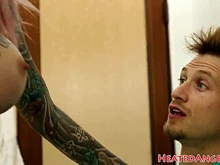 Inked Emo Babe Fake Tits Banged Cowgirl Spooning