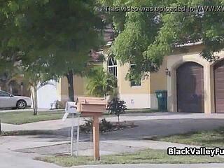 Black besties share vanilla cock in wild threesome
