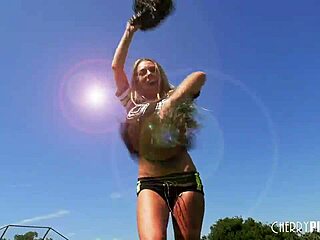 Busty Blonde Cheerleader Honey Blossom Rides Quarterback Charles Dera