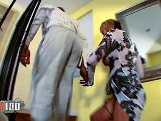 yo this mature blonde slut throats that big black cock deep