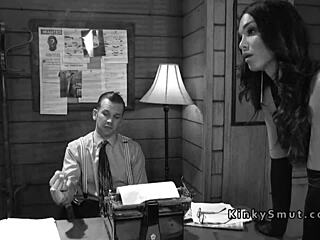 tranny pounds detective's ass after sloppy blowjob domination