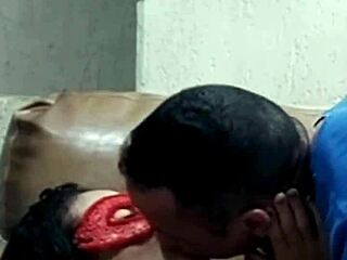 Skinny Brazilian cutie kisses ripped guy in homemade couple video