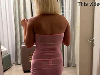 Petite Blonde Coed Strips See-Through Dress Flashes Pussy Ass Online