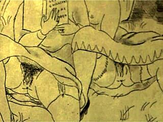 vintage hairy erotic art explodes with retro passion!