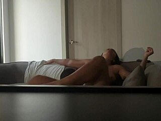 her huge pussy squirts nonstop as he tongues it deep - homemade ebony couple