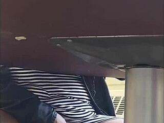 caught filming wife's wet upskirt pussy flash