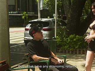 Big tit Latina street pickup stranger rough outdoor sex