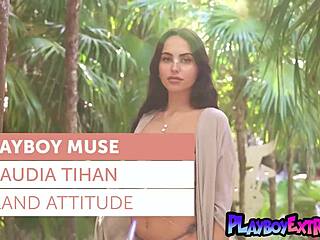 Glamorous Big Titted Latina Claudia Tihan Strips Poolside Naked