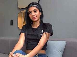 Blonde latina teen's cute ass stretched by monster cock at hardcore casting