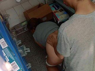 passionate night unfolds intimately in the medicine storeroom