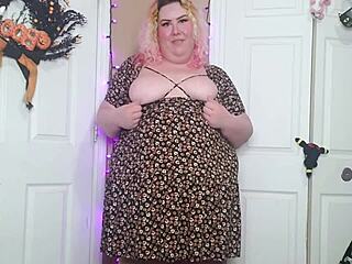 Desperate BBW Cums Hard in Tight Sun Dress!