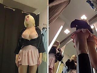 hidden cam spies juicy pussy in public fitting room