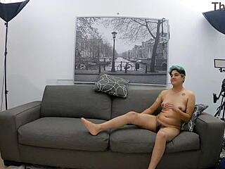 Androgynous Queer Zoomer Baby Teases Jerk-Off Session in Casting Interview with Deepthroat and Face Fucking