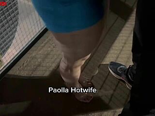 paolla hotwife flashes her pussy outdoors then takes bbc cuckold pounding publicly