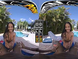 petite babe takes big black cock cum in eden garden nature