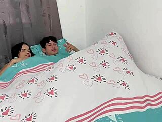 stepsister milks cock watching horror movie