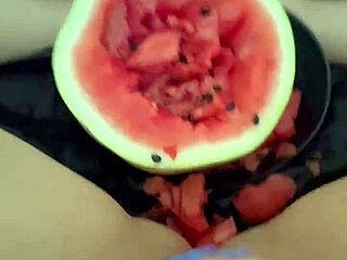 curvy arab teen squirts from watermelon in tight pussy los angeles homemade kink