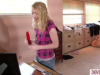 my monster cock beats that toy deep in your blonde babysitter ass