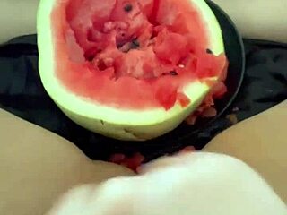 curvy arab teen squirts from watermelon in tight pussy los angeles homemade kink